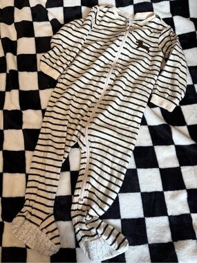 12 month striped pekkle sleeper